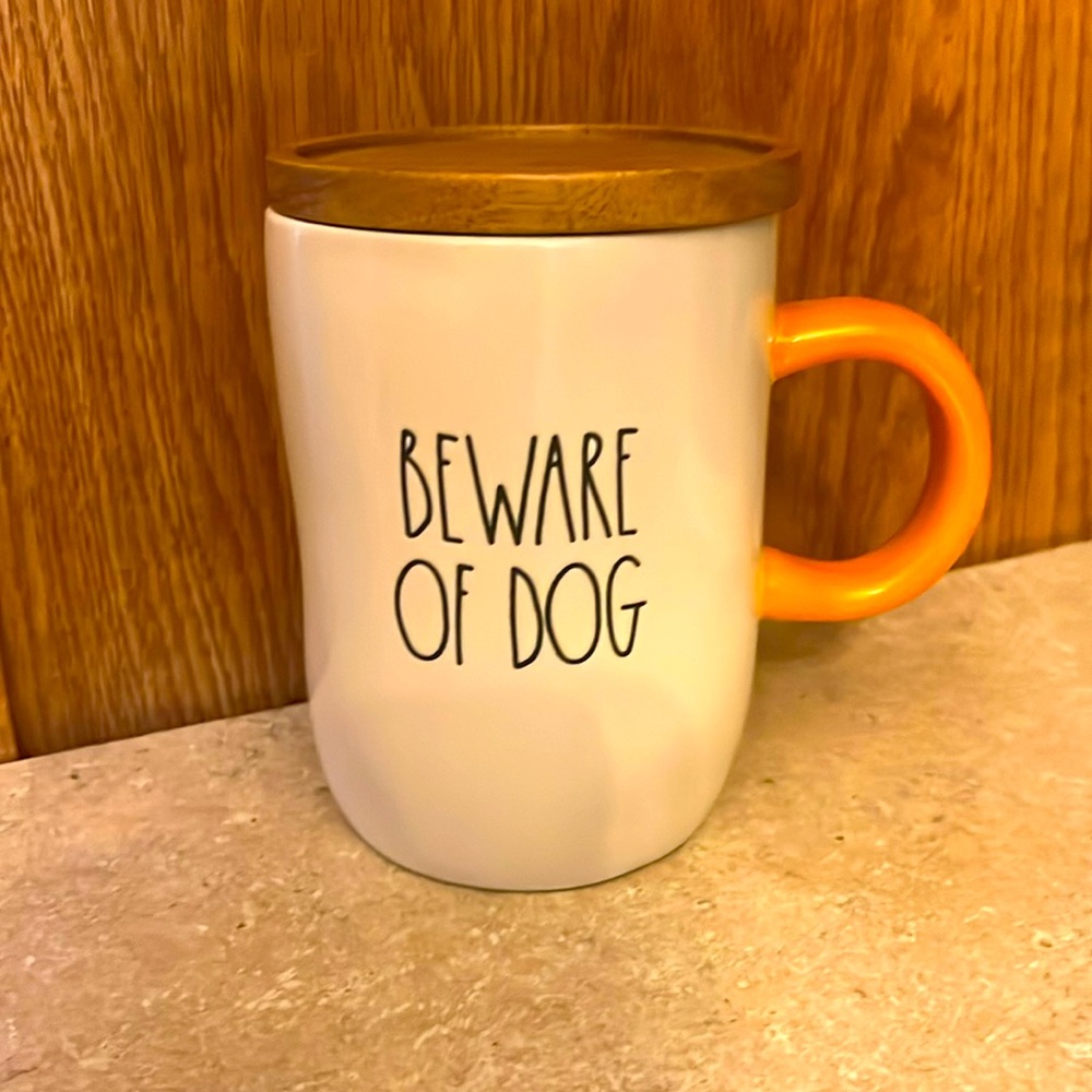 Rae Dunn Halloween Mug with Wooden Lid